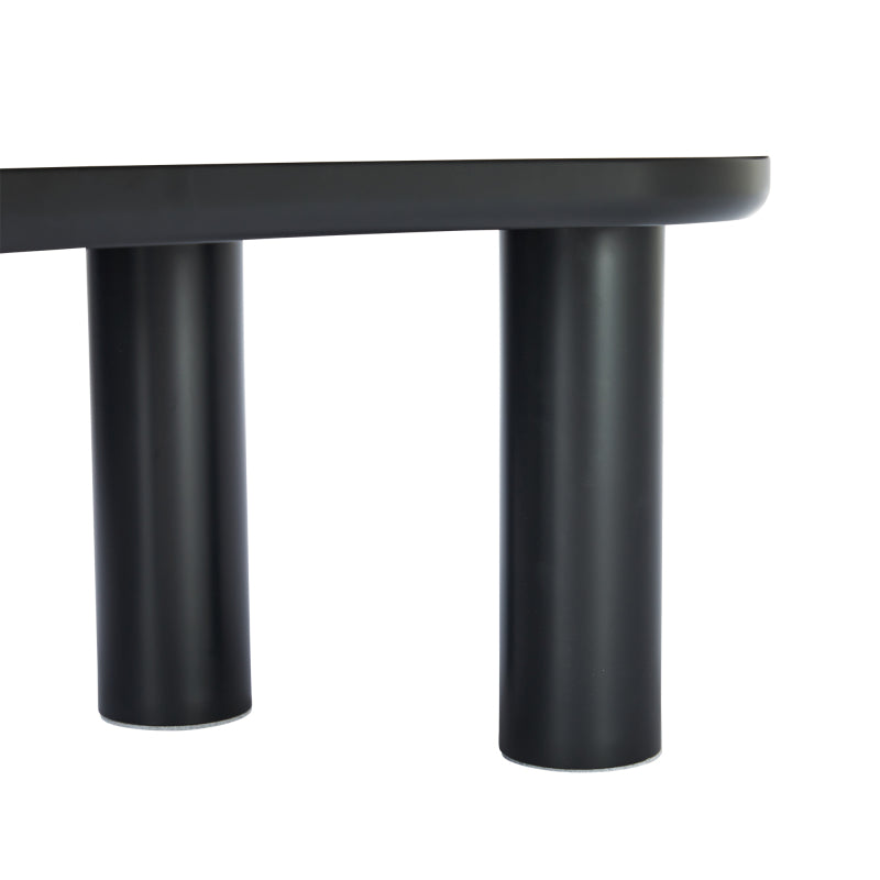 Unregelmäßiger Couchtisch in Knochenform mit 2 kleinen Bänken, großer Couchtisch L 113 cm, B 58 cm, H 40,5 cm, Tischplatte aus MDF und Beine aus PVC mit Filzboden, unregelmäßiger Couchtisch