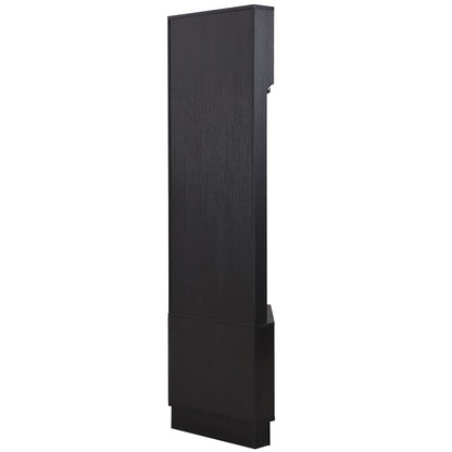 Garderoben-Set Moderner Garderobenschrank, Flurgarderobe, 4 hängenden Haken Schwarz,Maße: B53/ /53/H180 cm