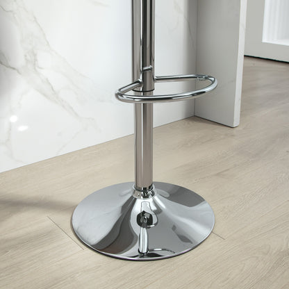 Barhocker 2er Set, Gepolstert Barstuhl mit Stahlgestell, 360° Drehbar Tresenhocker für Küche, Wohnzimmer, Esszimmer, Kunstleder Schwarz