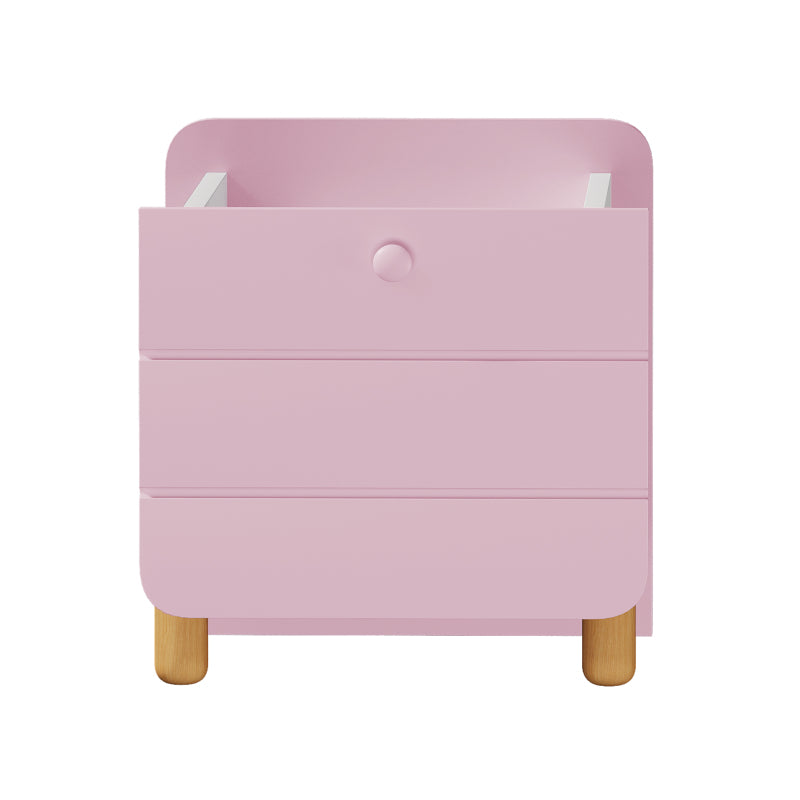 Nachttisch mit 1 Schublade, geräuschlose Auszüge mit Einlegeböden, feine holzfarbene Füße, Stauraum im Wohn- und Schlafzimmer, einzigartiges und minimalistisches Design, Rosa