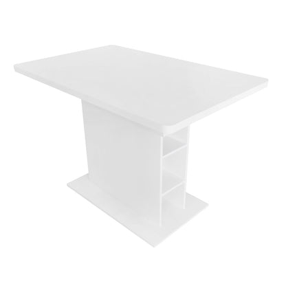 Ausziehbarer Esstisch, L110/130*W70*H75, Esstisch mit Stauraum, Weiss