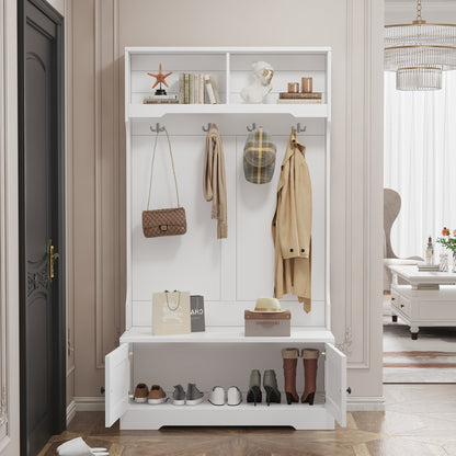 Weißer Eingang Schrank, zur offenen Aufbewahrung - Kleiderständer, Garderobe, Schuhschrank