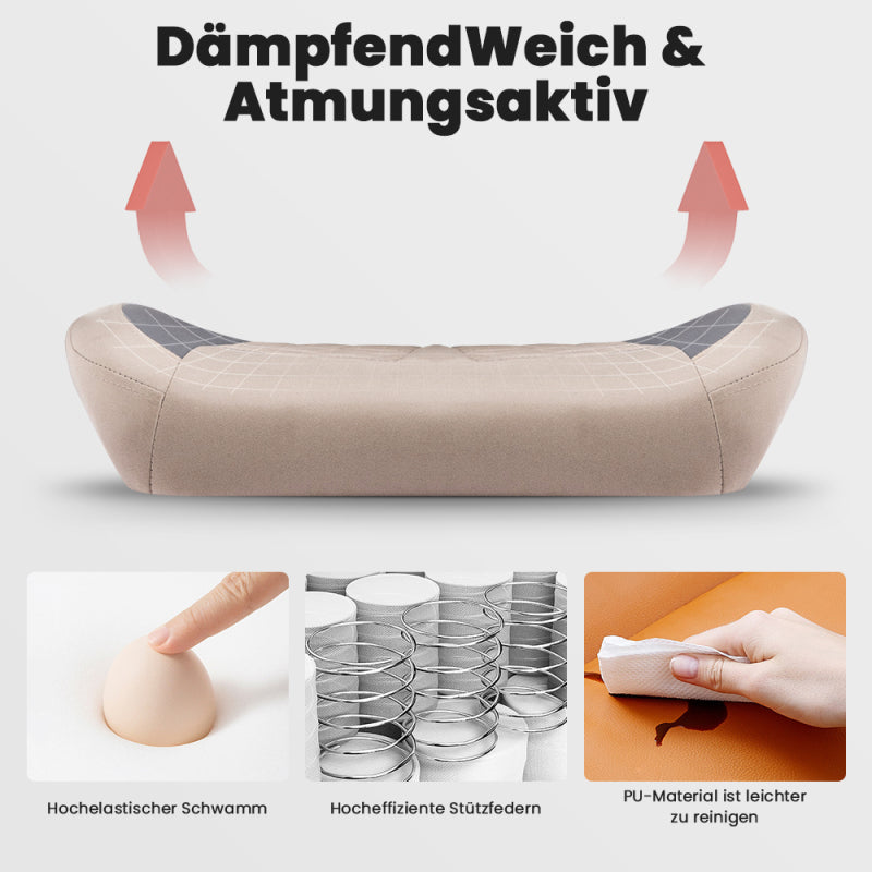 Gaming Stuhl, Ergonomischer Gaming-Stuhl mit Fußstütze, Racing Gaming Chair Kopfstütze Verstellbarer Computerstuhl Höhenverstellbar Lendenwirbelstütze für Homeoffice und Gaming Beige