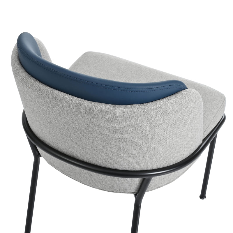 2 St Moderner Stuhl, Ideal für Wohnzimmer, Offene Bürofläche, Esszimmer, Grau+Marine