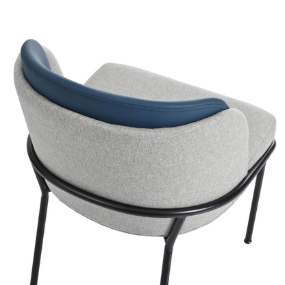 2 St Moderner Stuhl, Ideal für Wohnzimmer, Offene Bürofläche, Esszimmer, Grau+Marine