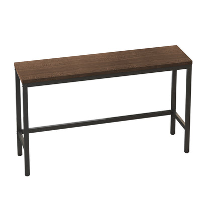 148CM Modern Design Kitchen Dining Table,Pub Table,Long Dining Table Set with 3 Stools;148CM Modernes Design Küche Esstisch,Kneipentisch,Langer Esstisch Set mit 3 Hockern,Einfache Montage,Dunkelbraun