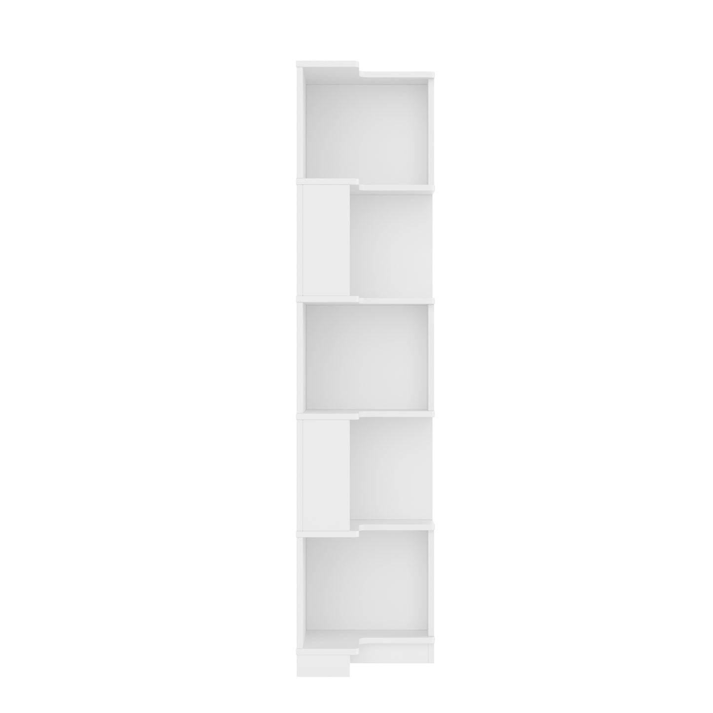 Eck Bücherregal,  L-förmiges Bücherregal, LED-Farbwechsel-Lichtleiste, Fernbedienung/App-Steuerung, weiß