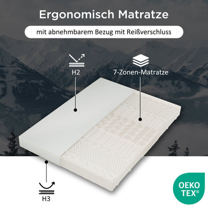 Kaltschaummatratze, 160x200, 7 Zonen Komfortschaummatratze, 20 cm hoch, H3,H2, Ergonomische Kaltschaummatratze mit Griffe