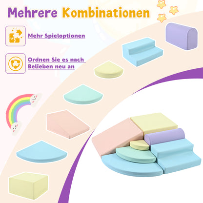 7-teilige weiche Schaumstoff-Kletterblöcke für Kleinkinder, weiches Kletter- und Krabbelspielset für drinnen, weiche Spielausstattung für Kletter- und Krabbelspielplätze für Kinder, aktive Spielstrukt