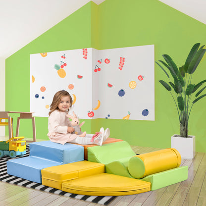 6 TLG Riesenbausteine zum Toben & Klettern Großbausteine für Kinder. Treppe und Rutsche für Kinder - Spielzeug zum Klettern, Rutschen und Krabbeln. im Vorschulalter & Babys Softbausteine, bunt.