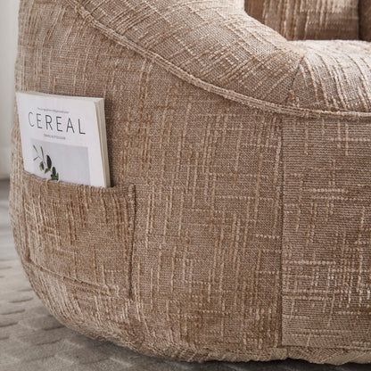 Sitzsack Sofa Stuhl für Erwachsene mit Fußstütze, Khaki