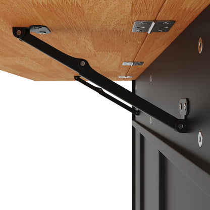 Moderne Kücheninsel, Küchenschrank, Ausziehbarer Küchenwagen mit Rollen und Arbeitsplatte, Servierwagen mit Gewürzregal und 8 Schubladen, Schwarz