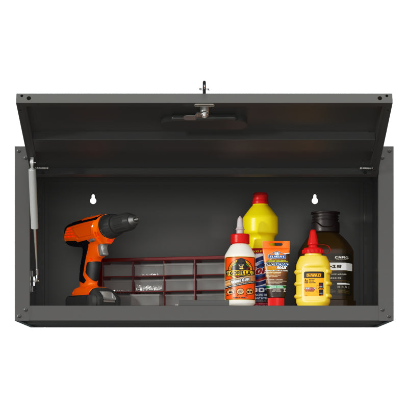 Vielseitiger Metall-Wandschrank, wandmontierter Nutzschrank mit verschließbarer Tür, aufgehängtes Stahlwerkzeugkabinett, Geeignet für Garage, Keller, Werkstatt und Küche, H34,5 cm × B75 cm × T30 cm