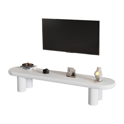 Weißer 160 x 40 x 40 cm großer TV-Schrank, moderner TV-Tisch im minimalistischen Stil mit 4 stabilen Stützbeinen, geeignet für Fernseher bis zu 65 Zoll
