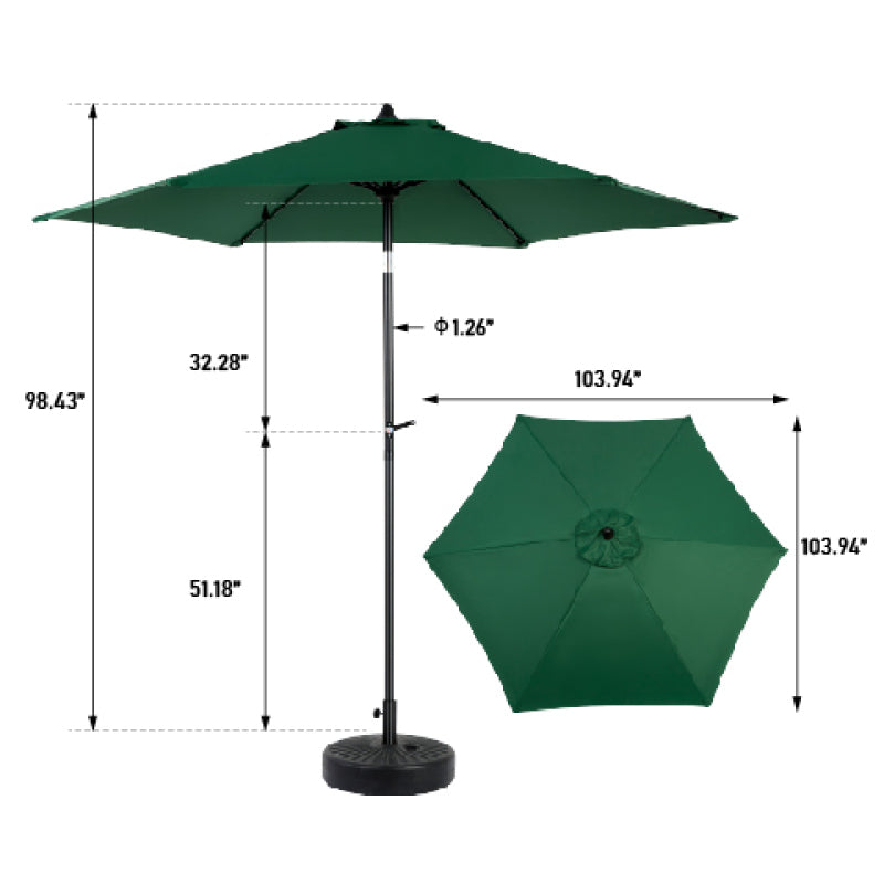 14.8 Ft Double Sided Outdoor Umbrella Rectangular Large with Crank (Dark Green)(No Base)
