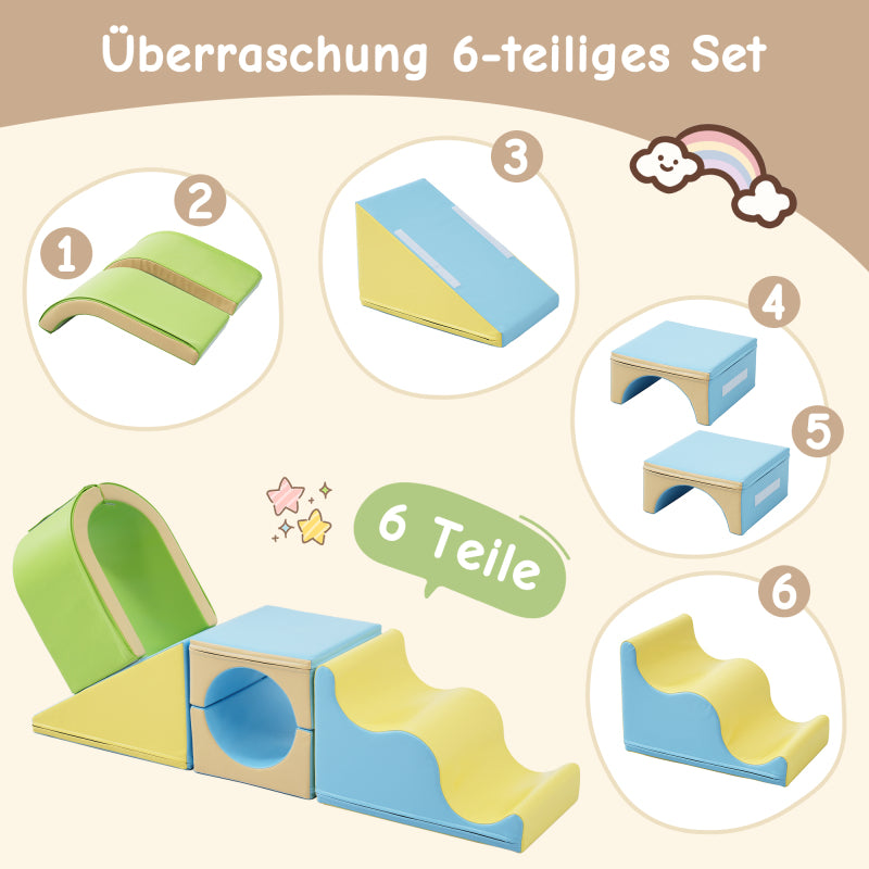 Erlebe Abenteuer mit den Riesigen, Bunten 6-in-1 Schaumstoff-Bausteinen: Kreatives Spielen, Krabbeln durch Bögen und Rutschen