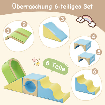 Erlebe Abenteuer mit den Riesigen, Bunten 6-in-1 Schaumstoff-Bausteinen: Kreatives Spielen, Krabbeln durch Bögen und Rutschen