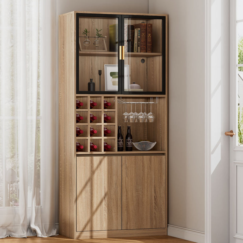 Badezimmerschrank,Spirituosenschrank,Vitrine Vitrinenschrank mit Glastüren und Beleuchtung 180 CM