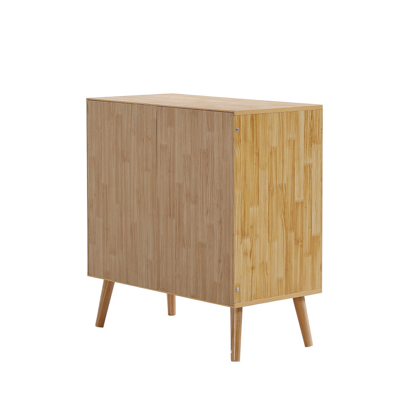Klassische Kommode, Schrank mit 3 Schubladen, mit Rattan-Schubladenplatte, mit unterem Flip-Top-Deckel, mit goldfarbenem Metallgriff und Holzbeine, Stauraum im Wohnzimmer und Schlafzimmer, Spanplatten