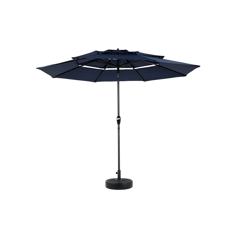 14.8 Ft Double Sided Outdoor Umbrella Rectangular Large with Crank (Navy Blue) (No Base)