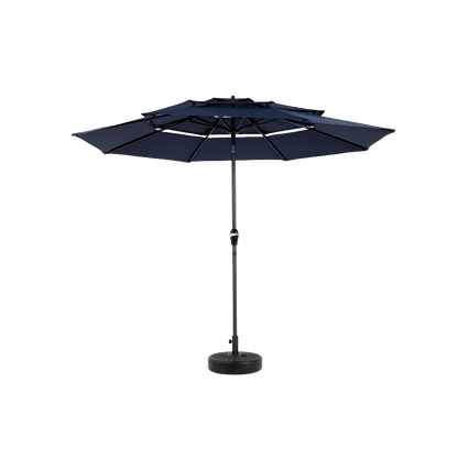 14.8 Ft Double Sided Outdoor Umbrella Rectangular Large with Crank (Navy Blue) (No Base)
