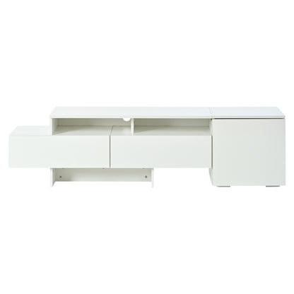 TV Wohnwand Set 3-teilig Weiß Hochglanz mit LED-Beleuchtung, TV-Schrank stehend und hängend, für Fernseher bis 70 Zoll