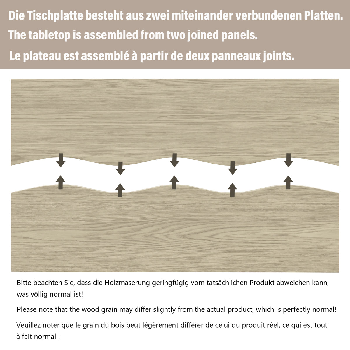 Esstisch 160x80 cm (6-8 Personen), Küchentisch Modern, S-Form Metallgestell, 4 cm Tischplatte, Verstellbare Füße