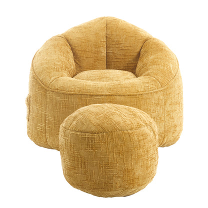 Sitzsack Sofa Stuhl für Erwachsene mit Fußstütze, Gelb
