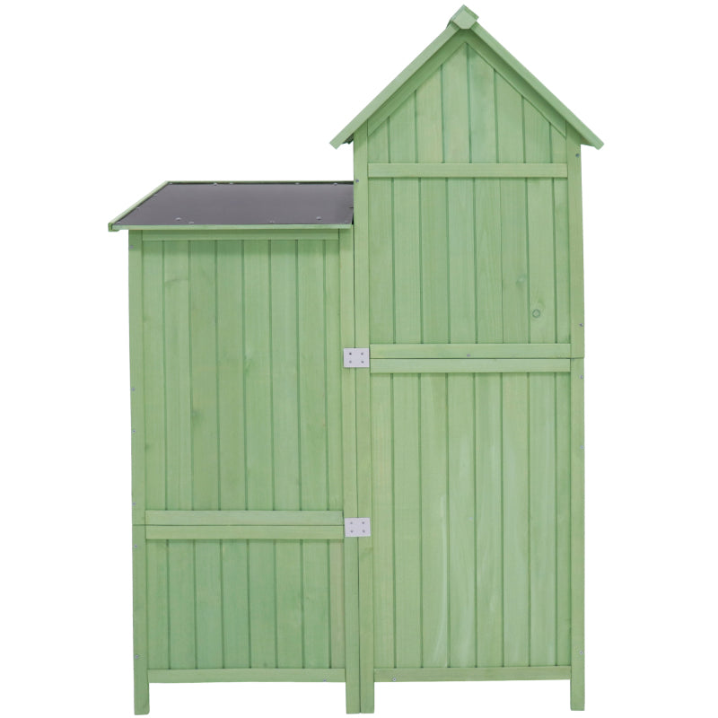 Gerätehaus Gartenschrank Geräteschuppen Geräteschrank, BxT: 118x54 cm, 118 x 54 x 173 cm (BxTxH), wetterfest, Holz, Grünes, PVC-Dach (Set, 1 St., 1 x Geräteschrank)