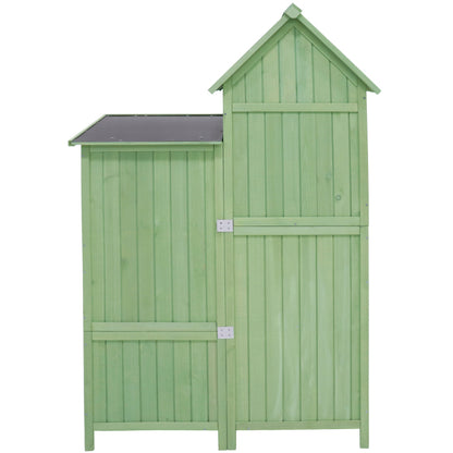 Gerätehaus Gartenschrank Geräteschuppen Geräteschrank, BxT: 118x54 cm, 118 x 54 x 173 cm (BxTxH), wetterfest, Holz, Grünes, PVC-Dach (Set, 1 St., 1 x Geräteschrank)