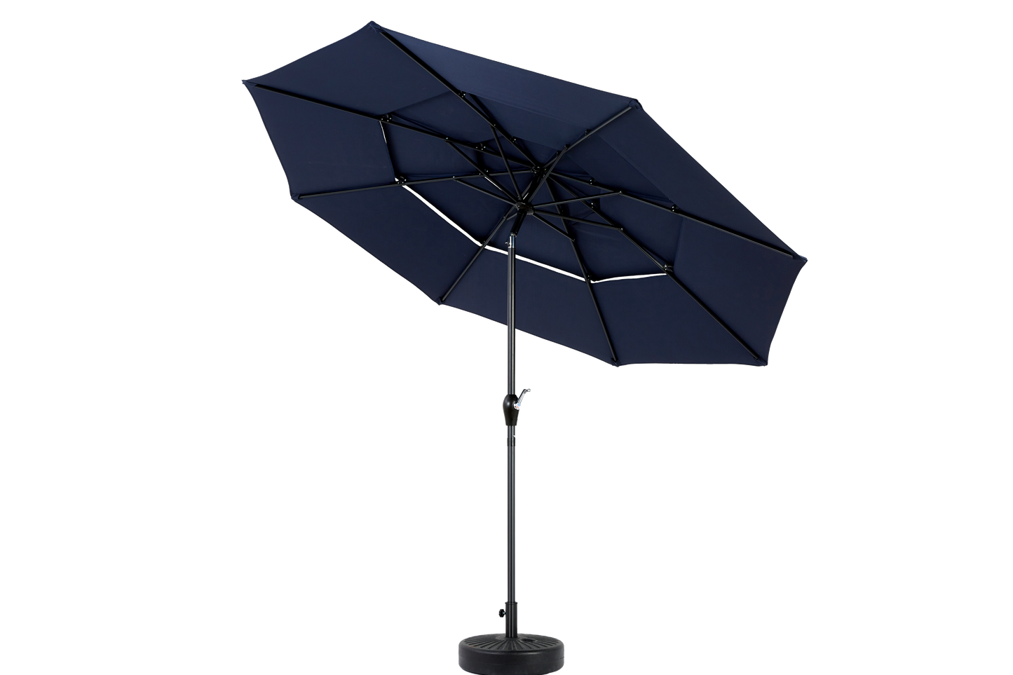 14.8 Ft Double Sided Outdoor Umbrella Rectangular Large with Crank (Navy Blue) (No Base)