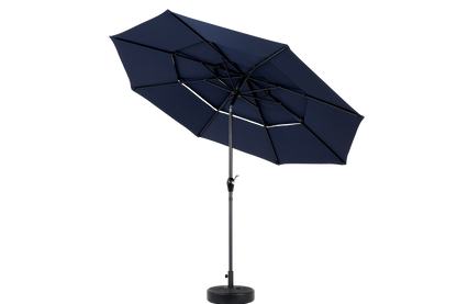 14.8 Ft Double Sided Outdoor Umbrella Rectangular Large with Crank (Navy Blue) (No Base)