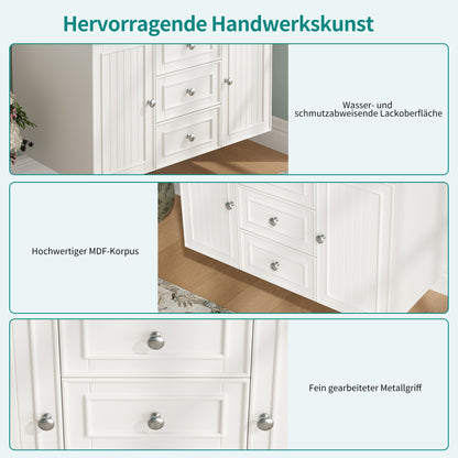 Badezimmerschrank mit Waschbecken,weiß