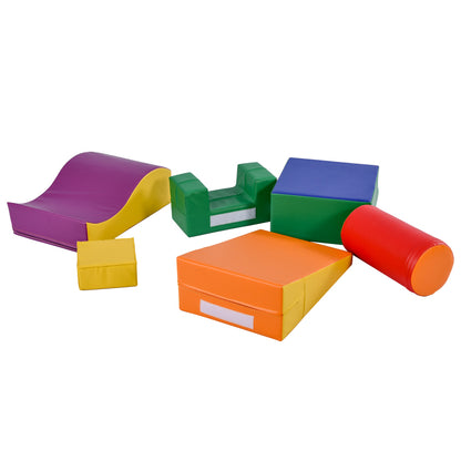 6 TLG Riesenbausteine zum Toben & Klettern Großbausteine für Kinder. Treppe und Rutsche für Kinder - Spielzeug zum Klettern, Rutschen und Krabbeln. im Vorschulalter & Babys Softbausteine, bunt.