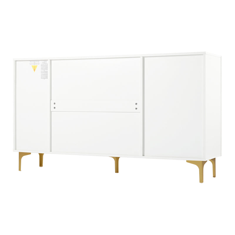 Elegantes 4-Tür Sideboard, Modernes Design, Grifflos, Viel Stauraum, Weiß