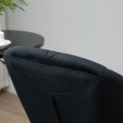 2er-Set Barhocker drehbare Barstühle mit Lehne höhenverstellbar Samt Touch Schwarz