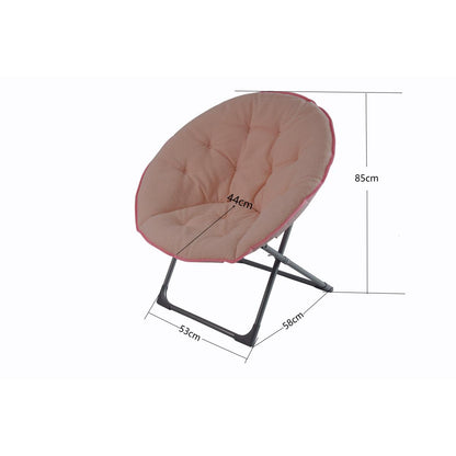 Klappbarer Moon Chair Schafwolle-Bezug, XXL, Traglast 110 kg, Platzsparend, Rose