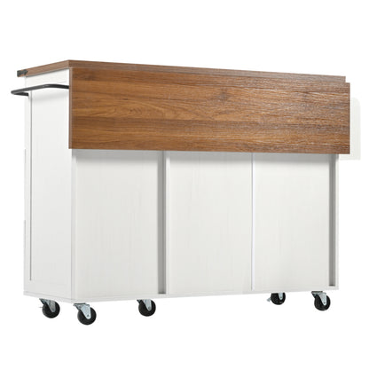 Kücheninsel, Servierwagen mit ausziehbarer Arbeitsplatte, Küchenschrank,Küchentrolley,Speisewagen mit Holzmaserung, Speisewagen mit zwei Türen und drei Schubladen