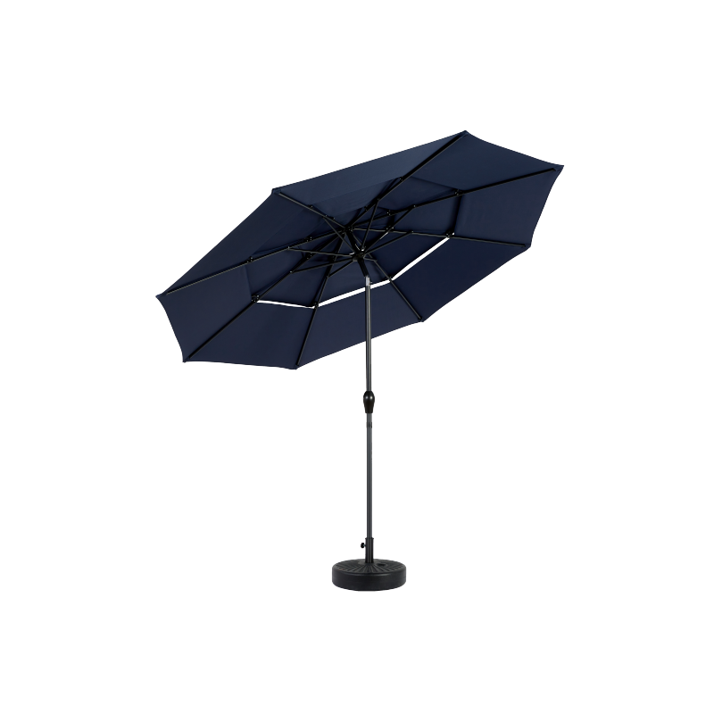 14.8 Ft Double Sided Outdoor Umbrella Rectangular Large with Crank (Navy Blue) (No Base)