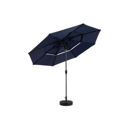 14.8 Ft Double Sided Outdoor Umbrella Rectangular Large with Crank (Navy Blue) (No Base)