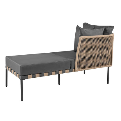 Gartensofa, Outdoor Loungesessel, Abnehmbarer und Modularer Garten Loungesessel, Balkonmöbel-Set, Loungemöbel, Terrassenmöbel mit 4 Kissen, Couchtisch mit Abnehmbaren und Waschbaren Kissen, Grau