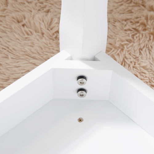 Schminkhocker Gepolstert, Polsterhocker PU-Leder, Schminkstuhl ohne Lehne, Fußhocker mit Massivholzbeinen