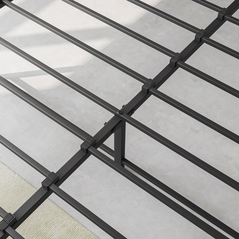 120x200cm Size Bed Frame with Smart LED Lights, Storage Headboard with USB Charging Station, Heavy Duty Metal Slats Support Platform, Noise Free, Easy Assembly, No Box Spring Needed