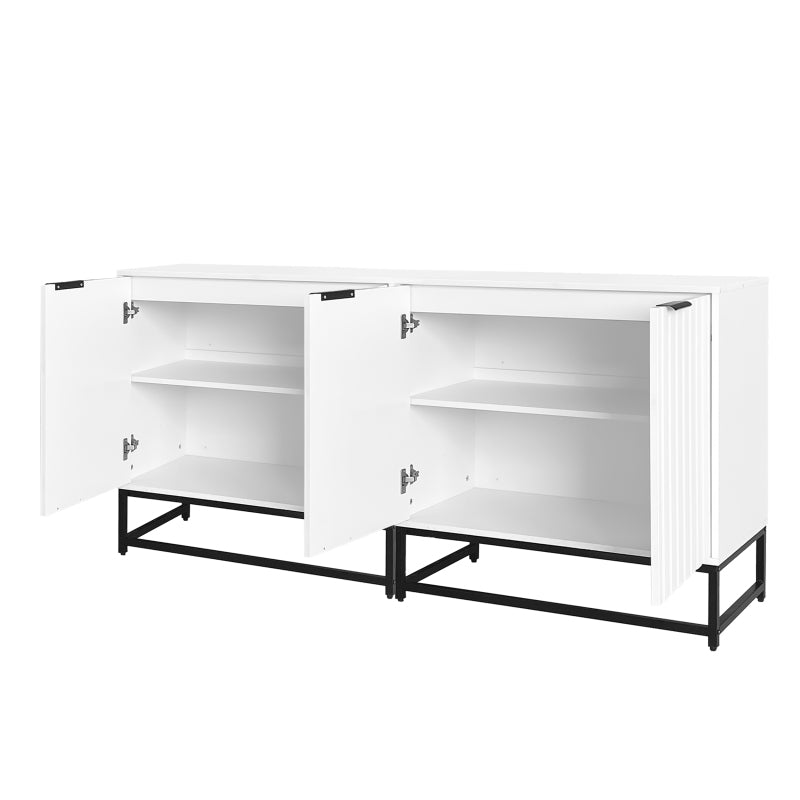 Moderne Sideboard Kommode mit 2 Türen in Vakuum-Formgebung, Standschrank Lagerung Schrank mit Metallgriffen und Rahmenbeinen, geeignet für Wohnzimmer, Flur und Esszimmer