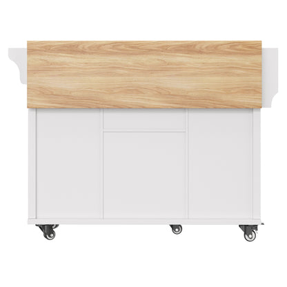 Kücheninsel mit herausnehmbaren Trennwänden, Esszimmerwagen mit Arbeitsplatte, Buffetschrank, Esszimmerwagen mit Holzmaserung, seitlicher Handtuchhalter, mit Weinregal, mit Rollen, weiß