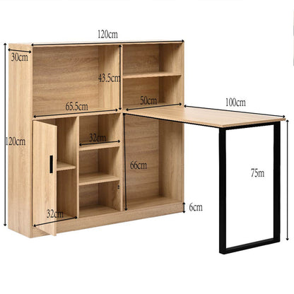 Computertisch,Regal-Schreibtisch,Schrankschreibtisch Arbeitstisch, Schrankschreibtisch, Natur 120cm