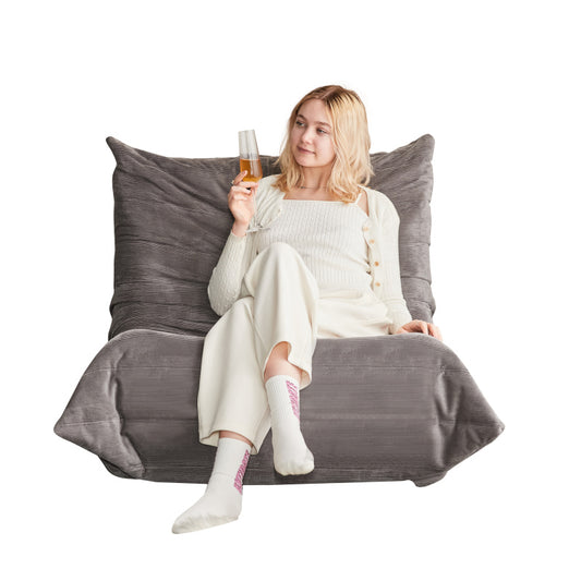 Moderne Sofas, Sitzsäcke für Erwachsene auf dem Bodensofa, Super Soft Memory Sponge Sofa, Togo Sofa Stuhl, Wohnzimmermöbel, Geeignet für Schlafzimmer, Balkon, Schlafsaal, Kaminstuhl (Dunkelgrau)