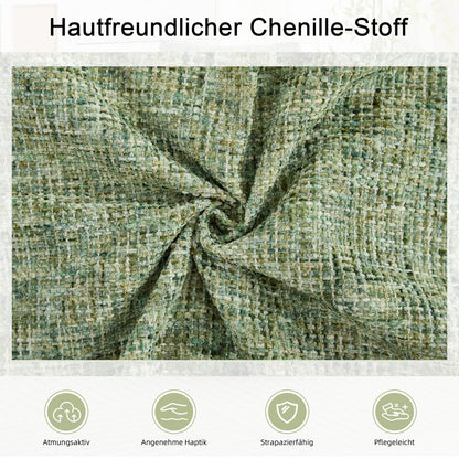 360° Drehsessel Chenille (Grün) – Modern, Rund & Bequem für Leseecke, Wohnzimmer