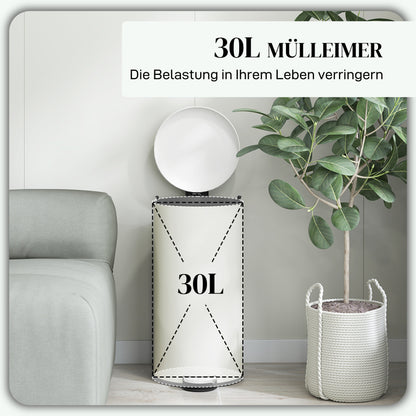 Mülleimer 30 L Treteimer Kosmetikeimer Abfalleimer mit Deckel und Fußpedal, Müllbehälter mit Inneneimer, für Wohnzimmer, Büro