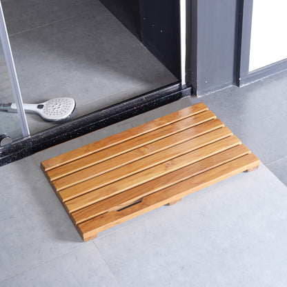 Teak Wood,Teak Antirutschmatte,Teak Duschmatte rutschfeste Badezimmermatte Luxus Spa Matte Holz Badewannenmatte 40 x 60 cm